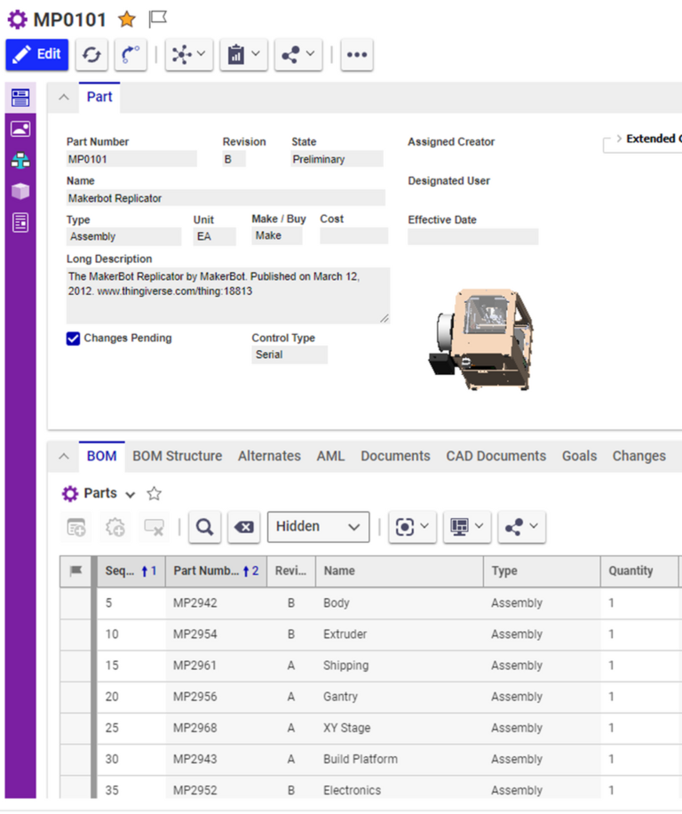 Aras Innovator Bill of Materials